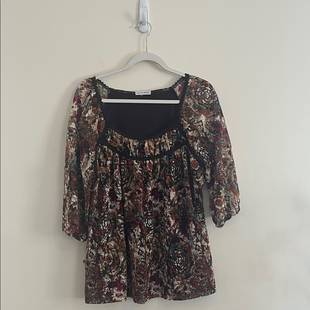 Vintage Fashion Bug Lace Mesh Floral Top Peasant Boho Fairy Autumn Weirdieval